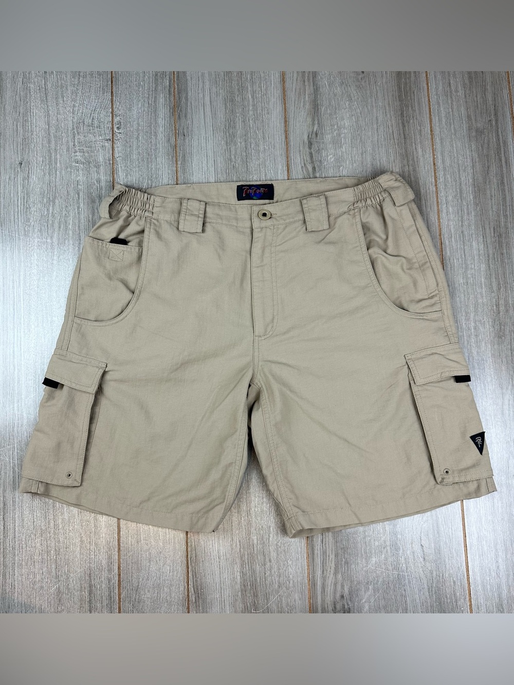 Rail Riders Cargo Shorts Mens L 36 Canvas Nylon Skater Grunge Y2K Beige